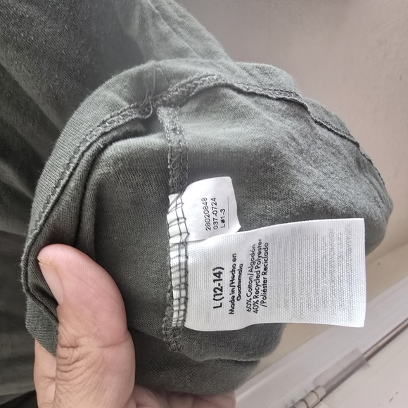 Olive green No Boundaries long sleeve tee, size L (12–14). Soft & Comfy. - Picture 4 of 4